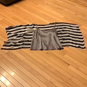 100% silk Striped blouse and cami combo